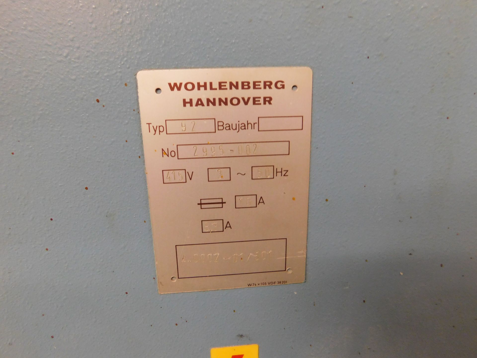 Wohlenberg Type 92 Programmable Guillotine with IC2100 Control Serial Number 2995-002 - Image 4 of 5