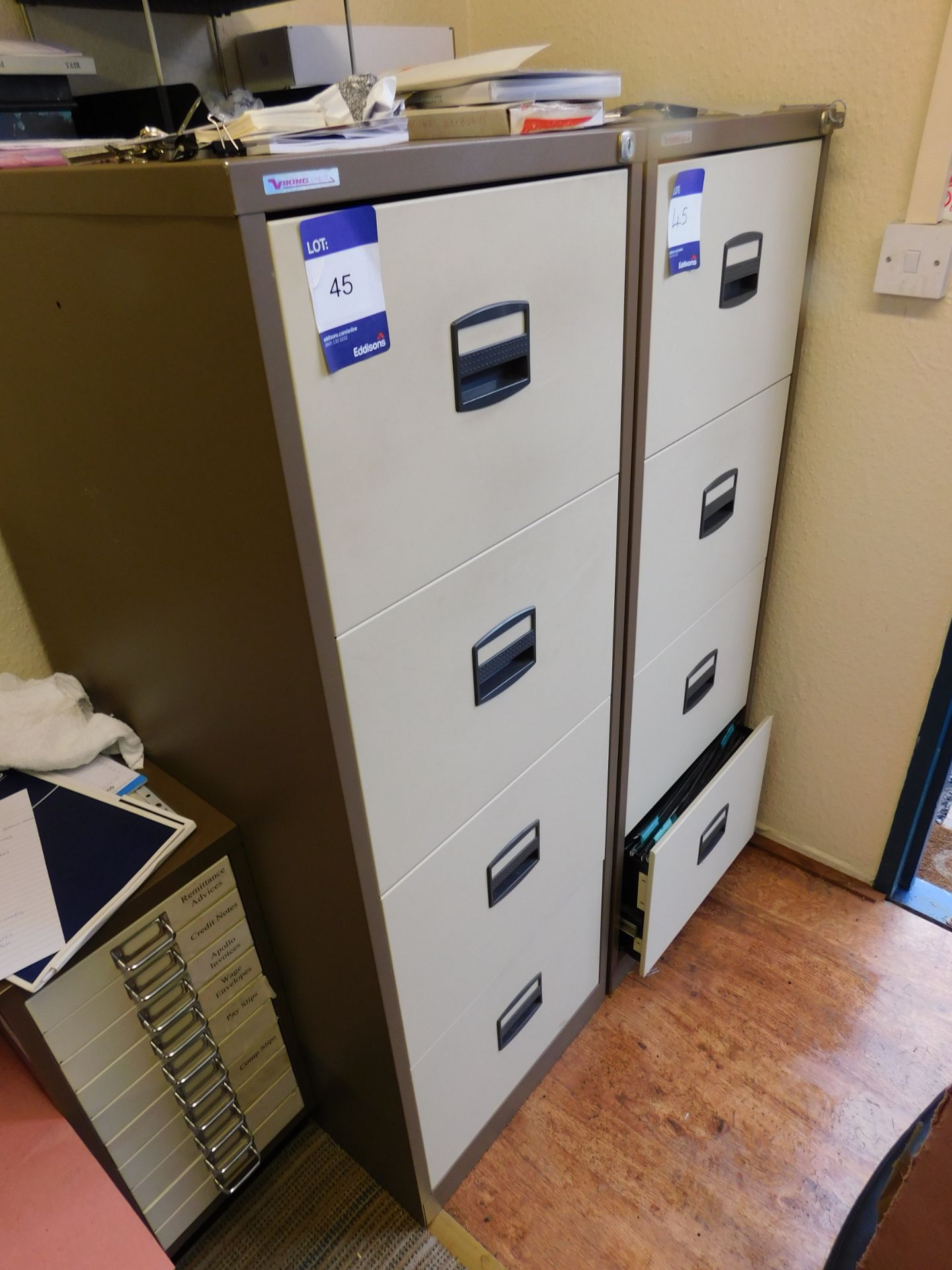 2 Two Tone Viking Direct 4 Drawer Metal Filing Cabinet