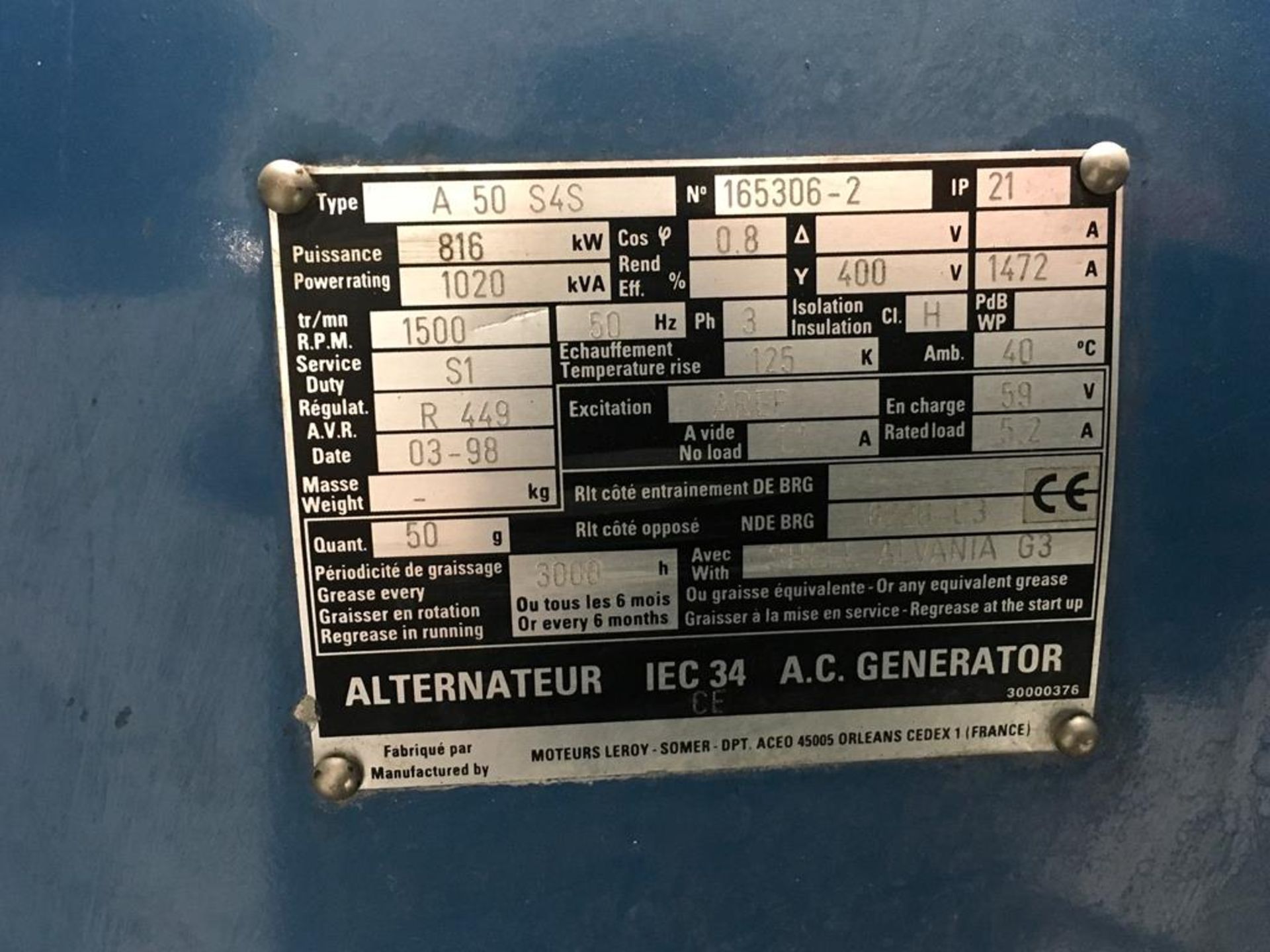 MTU 1020Kva Diesel Generator - Image 6 of 10