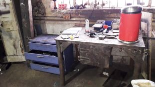 Steel Fabricated Workbench, Steel Chest & Cupboard
