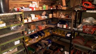 6 Bays of Shelving and Contents Tube Benders, Drill Bits, Pipe Fittings, Engineering Consumables