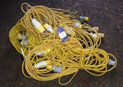 Quantity of 32 & 16 Amp 110v Extension Leads