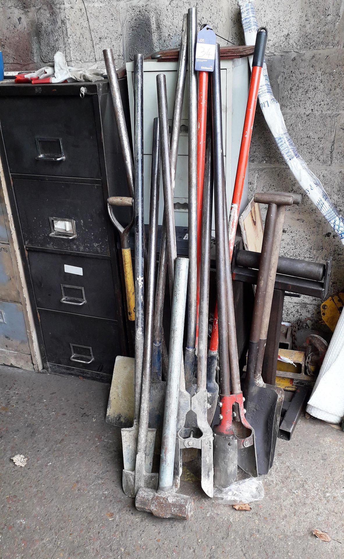 3 x Post Hole Grabs & Post Shovels & Various Shovels