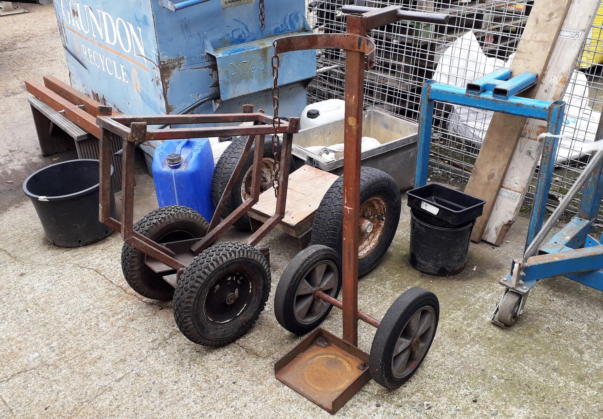 2 x Girder Trolleys & 1 x Single Bottle Trolley