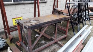 2 x Steel Fabricated Workbenches and Bar Rack