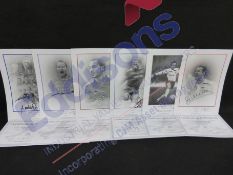 Sports Autographs: Collection of six prints relating to football