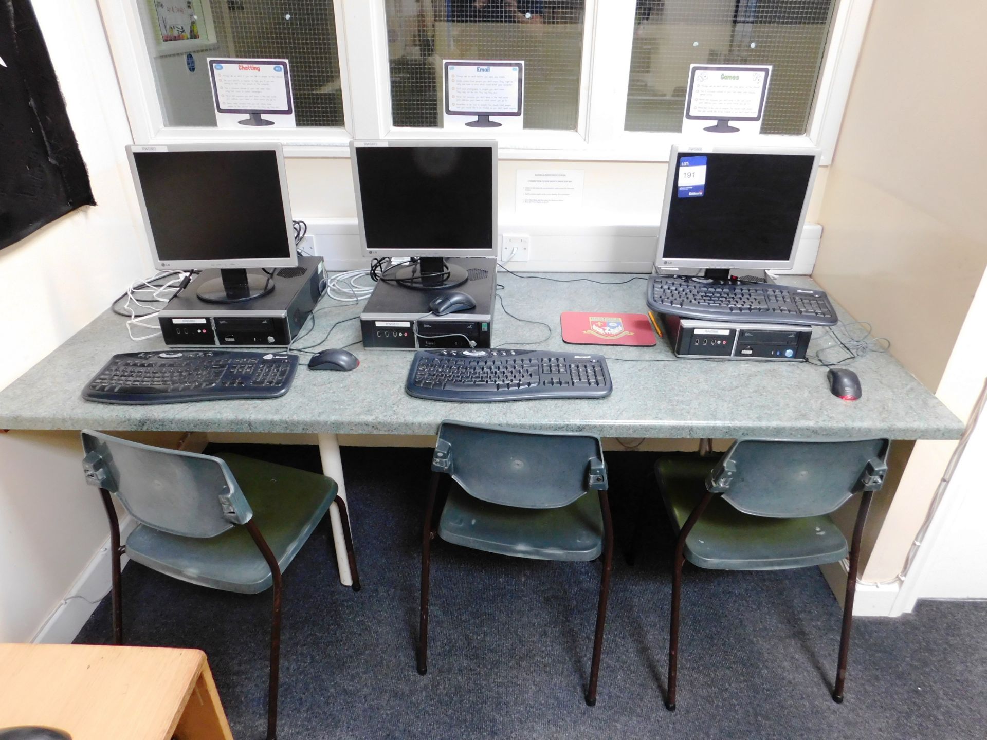 3 x Stone PC 1103 Computers with LG Monitors