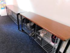 Two Changing Room Benches with Shoe Storage Racks