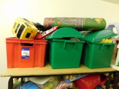 Large Quantity of Indoor and Outdoor Toys including Push Along Toy Cars, Bricks etc.