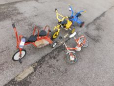 3 Various Childs Tricycles and Childs Small Bicycle