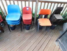 Quantity of Various Plastic Stacking Chairs