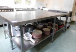Stainless steel Preparation Table, 7ft x 2ft
