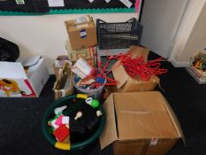 Assortment of miscellaneous items including plastic coat hangers, books etc, to gymnasium *Purchaser