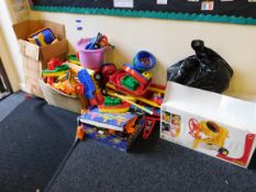 Large quantity of children’s toys, including plastic boats, mixer, water pistols etc, to