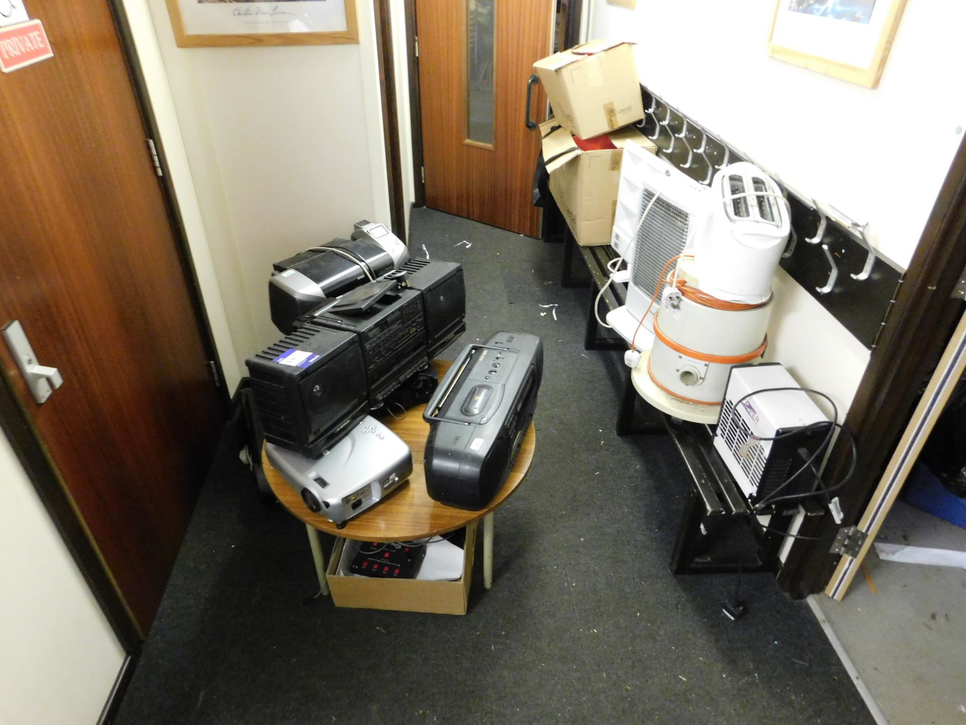 Various electrical items including printer, heater, overhead projector, and insect zapper, to - Image 2 of 4