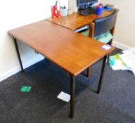 2 Mahogany effect topped Classroom Tables with lea