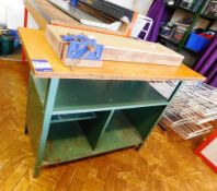 Metal Framed / Wood Topped Childs Work Bench with