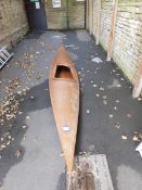 Single person wooden kayak, approximately 12ft