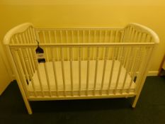 Childs White Cot and Mattress