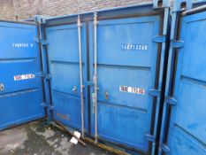 Shipping Container; 8ft x 7ft2in x 7ft 5in, ID1407 (Contents not included) - Delayed Collection, By