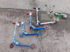 5 Various Childs Scooters