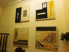 4 Various Canvases to Wall (Purchaser to remove)