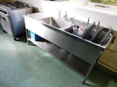 Stainless steel Double Sink Unit, 6ft x 2ft