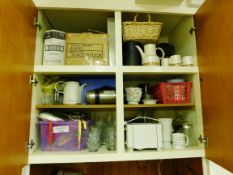 Contents to cupboards, comprising; Glasses, Crocke