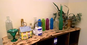 Quantity of various Bottle Ornaments and Tea Pot,