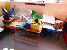 Quantity of Shelving Tables and Various Toys to Ar