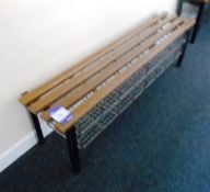 Slatted Bench, 1340mm, with wire storage compartme