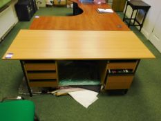 Oak Effect 5 Drawer Rectangular Desk