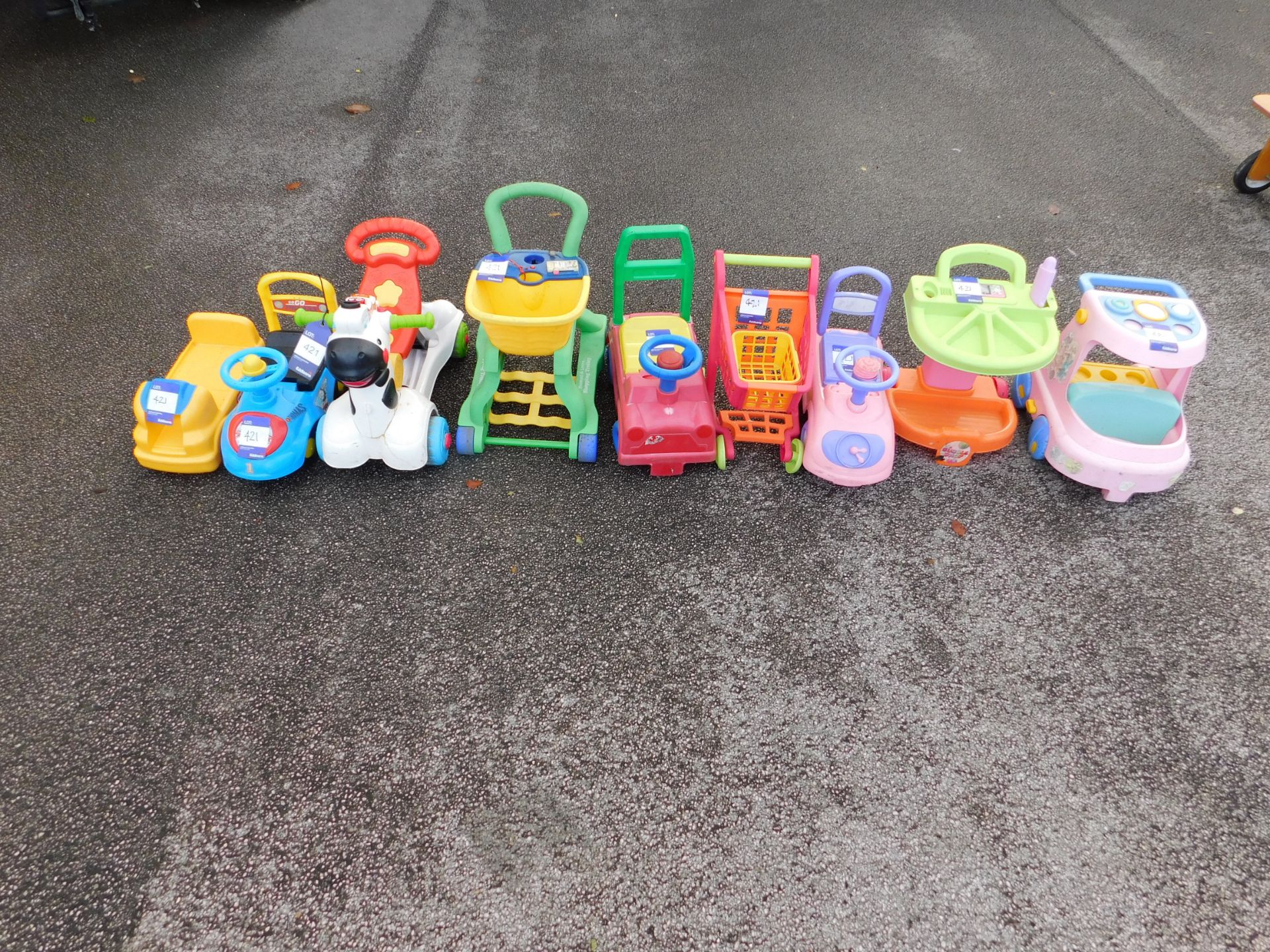 9 Various Plastic Childs Push Along Toys - Image 2 of 2