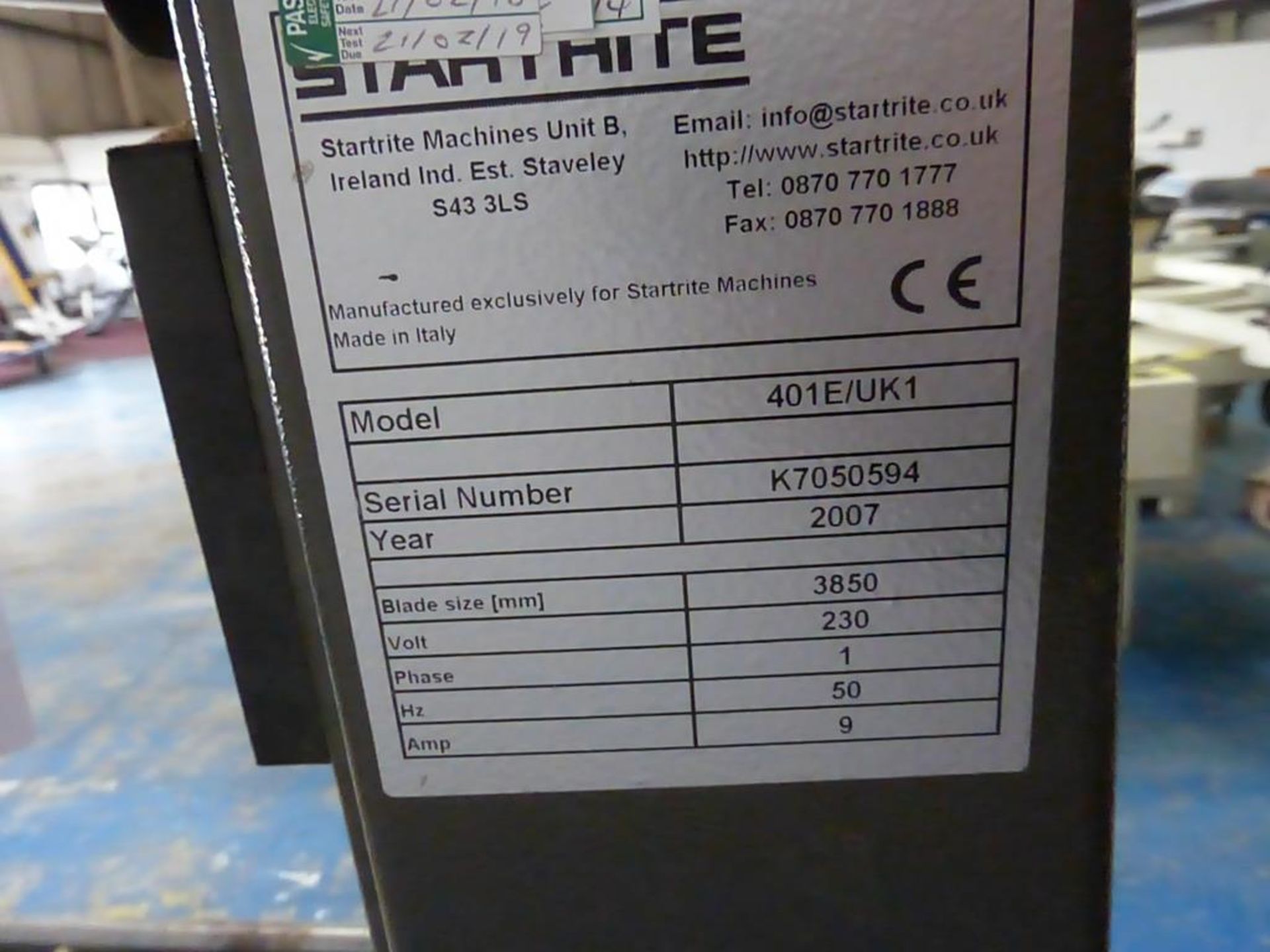 Startrite 3850mm Bandsaw 401E/UK1 - Image 4 of 4