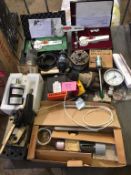 Box of assorted electrical and mechanical parts