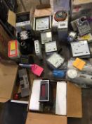 Box of assorted electrical and mechanical parts