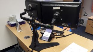 3 Desk Mount Twin Arm Monitor Bracket with Various