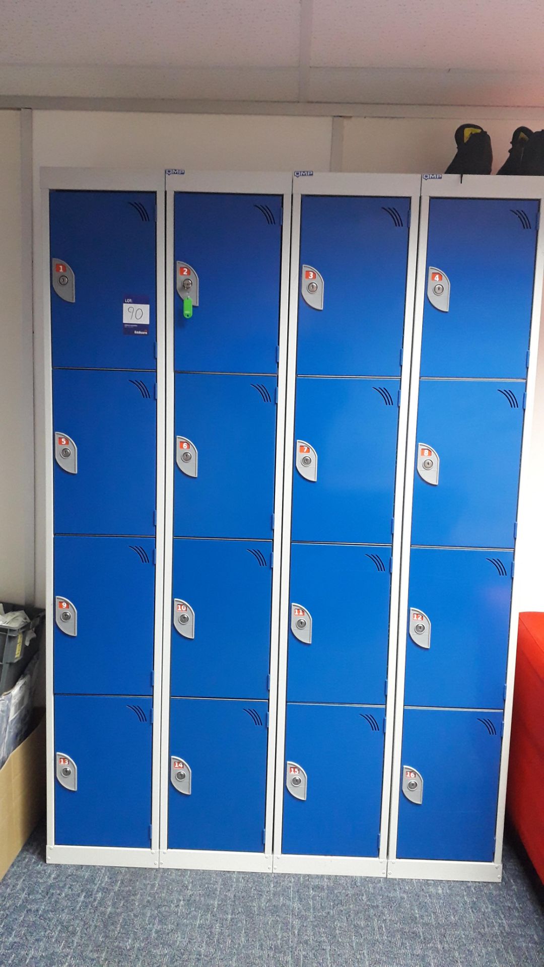 4 QMP Blue & Grey Steel Personal Lockers