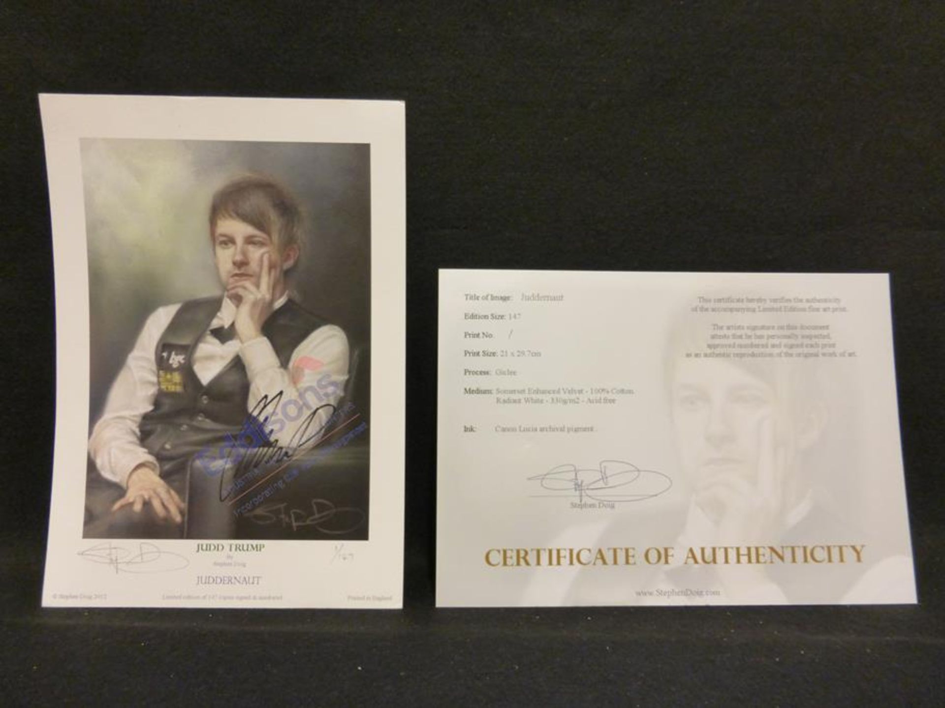 Sports Autographs: Collection of six prints relating to snooker - Image 4 of 13