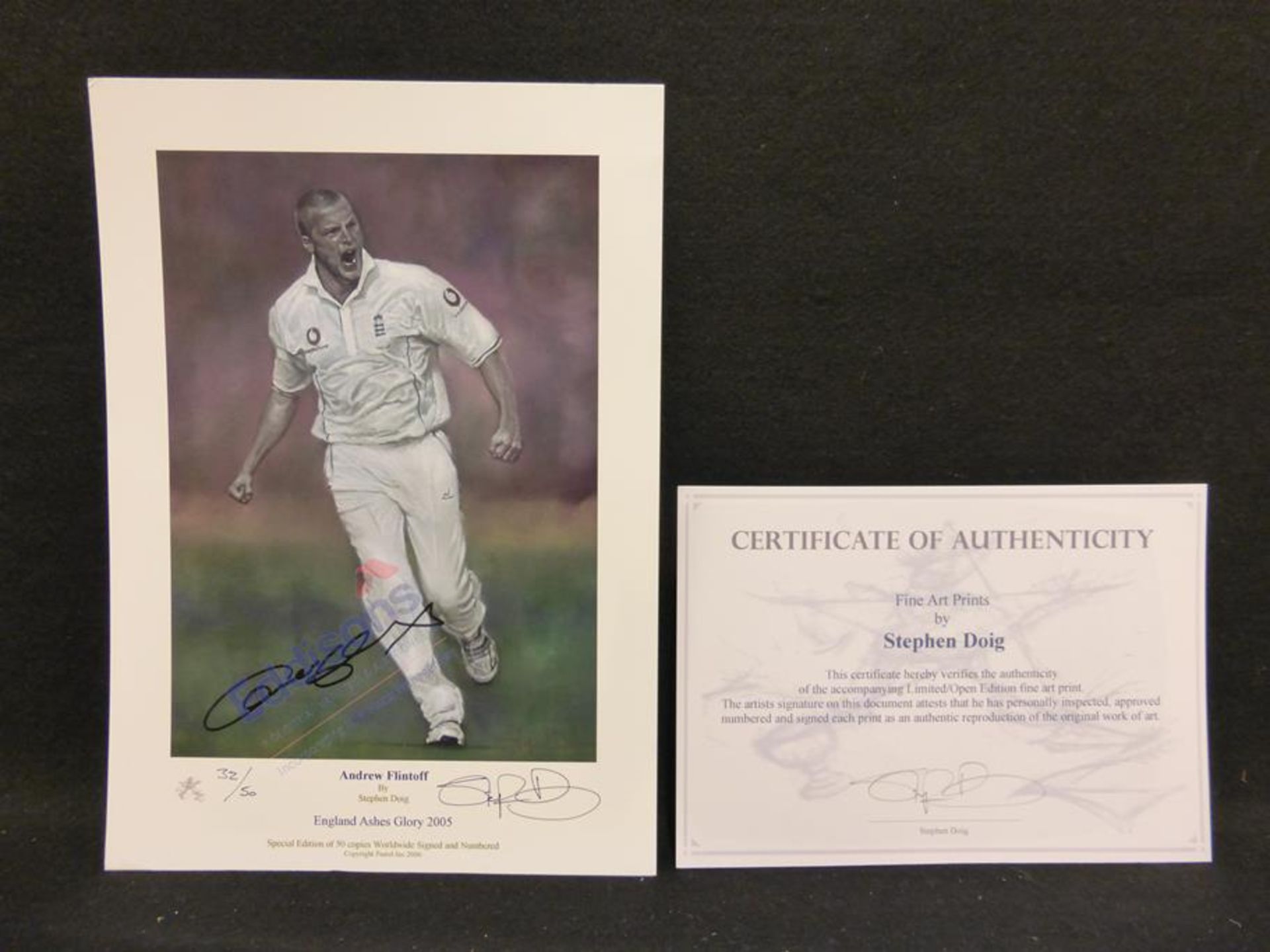 Sports Autographs: Collection of five prints relating to cricket - Image 7 of 13