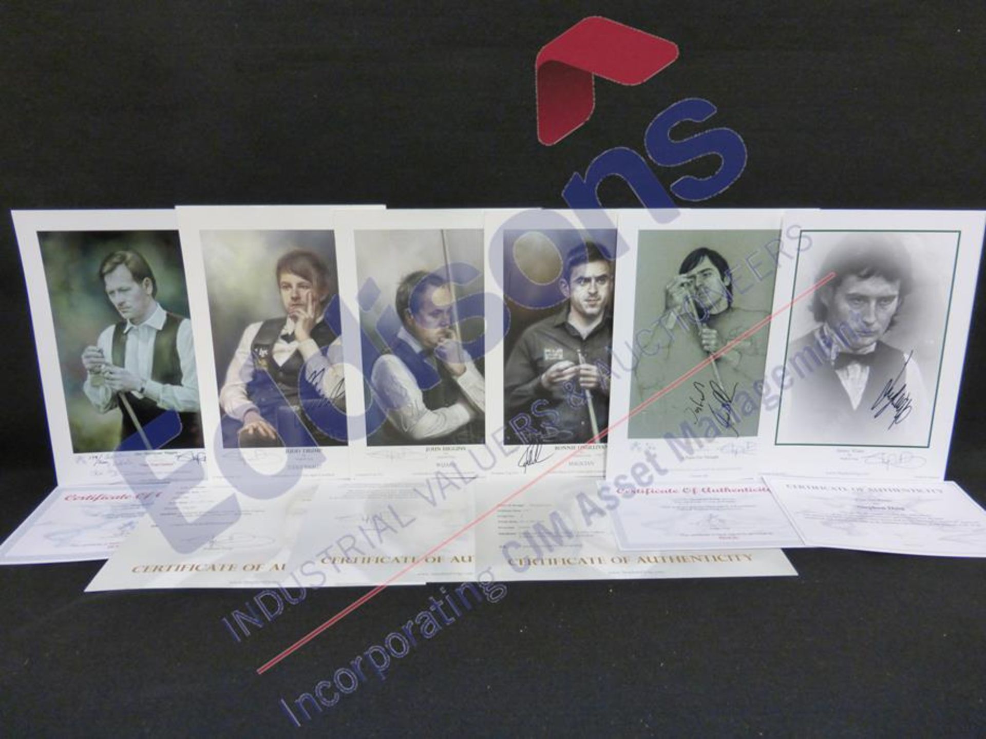 Sports Autographs: Collection of six prints relating to snooker