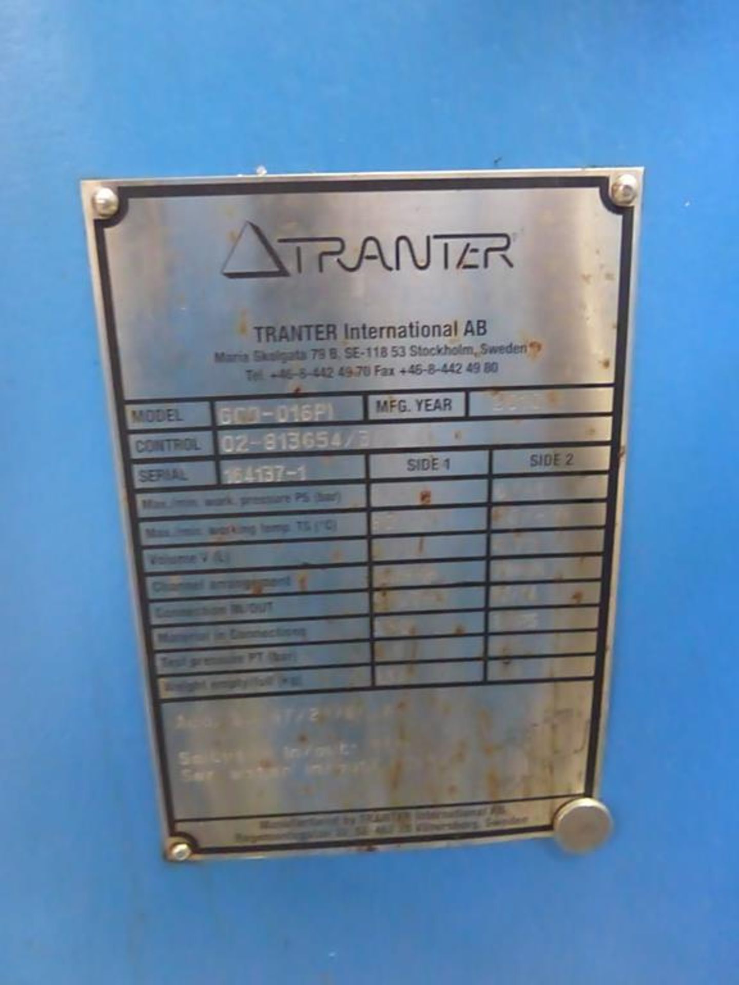 A Tranter Heat Exchanger - Image 2 of 2