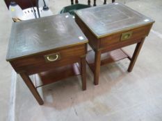 Two Hardwood Side Tables