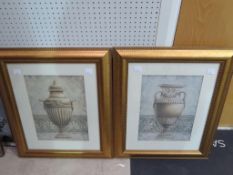 2 x Framed Prints of Urns