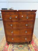 An Early Bow Fronted Chest of Two Over Three Drawers