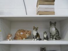 Five Winstanley Cat Ornaments with Glass Eyes