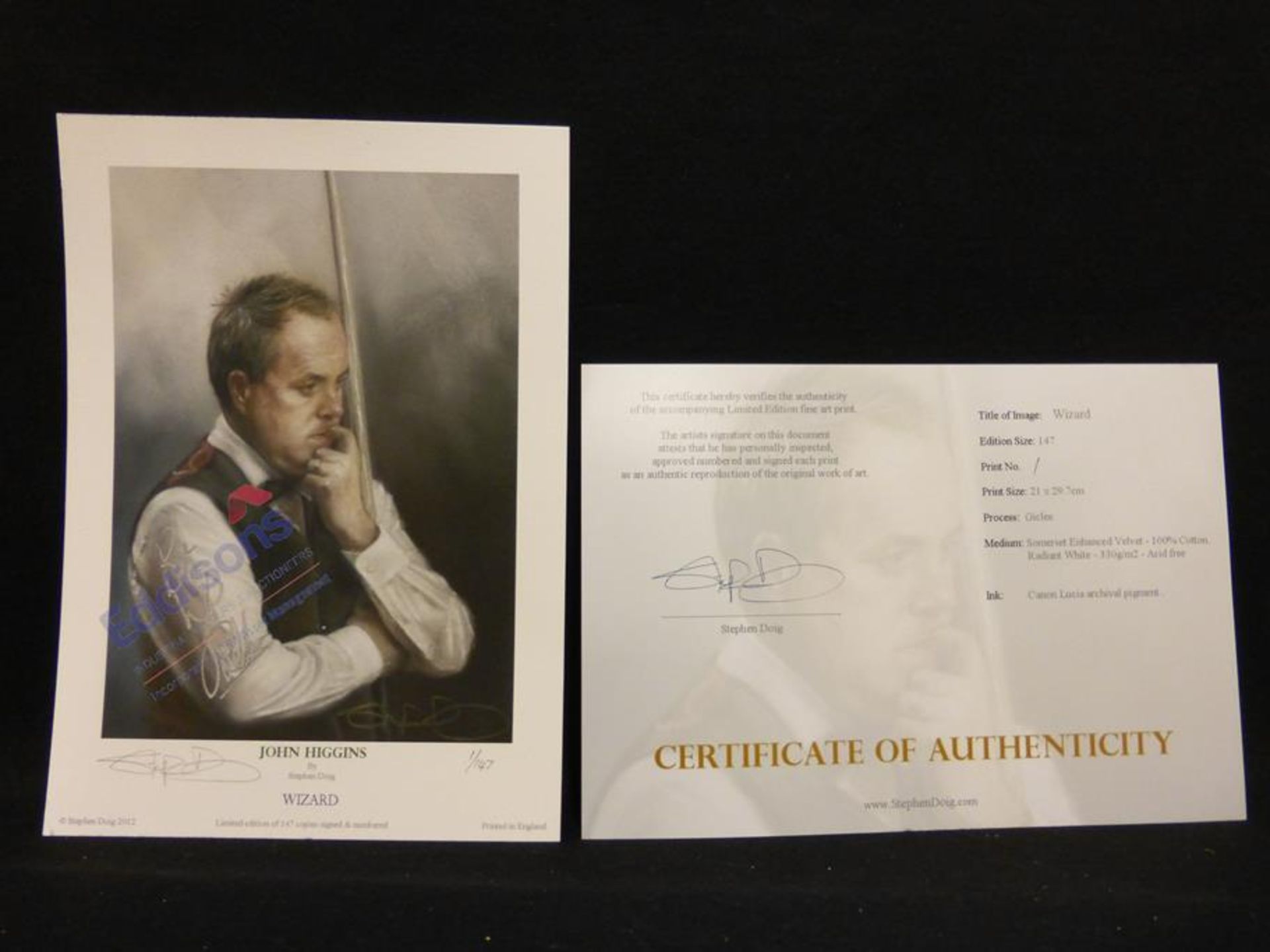 Sports Autographs: Collection of six prints relating to snooker - Image 6 of 13