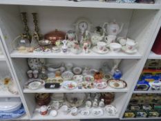 Three Shelves to include a selection of Ceramics
