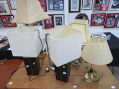 A Total of Six Table Lamps with Shades