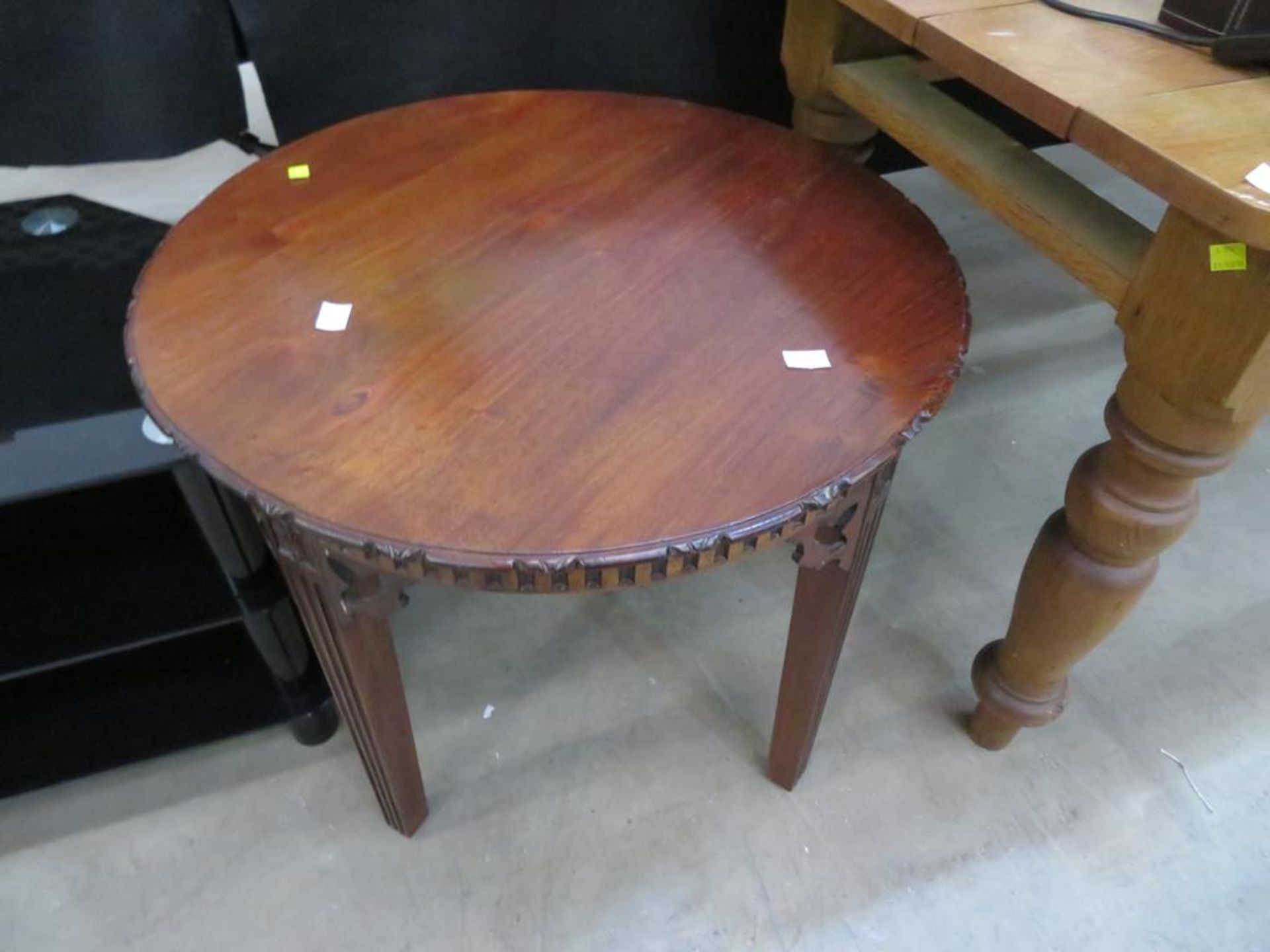 A Circular Wooden Table